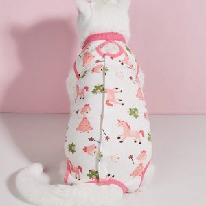 1 Piece Of Cat Clothing, Female Cat Weaning Clothing Soft And Thin Four-Legged Cat Anti-Licking And Warm Pink