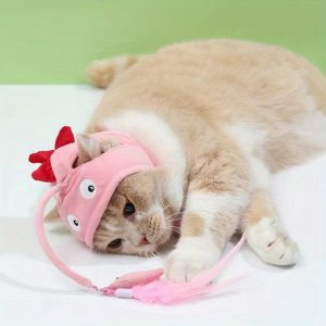 Interactive Cat Headpiece: An adjustable size pet headband toy that allows your cat to enjoy hours of fun!