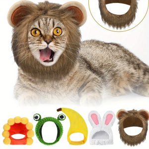 5pcs Soft and Cute Pet Hats, Fun and Adjustable Fruit Shaped Hats, Easy To Wear Pet Clothing, Halloween Themed Role-playing Hats for Cats and Dogs