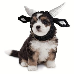 Cow and Dog Clothing - Pet Warm Unfold Earmuffs, Angled Dog Clothing Suitable for Winter, Halloween, Christmas, and New Year, Soft Yarn Earrings